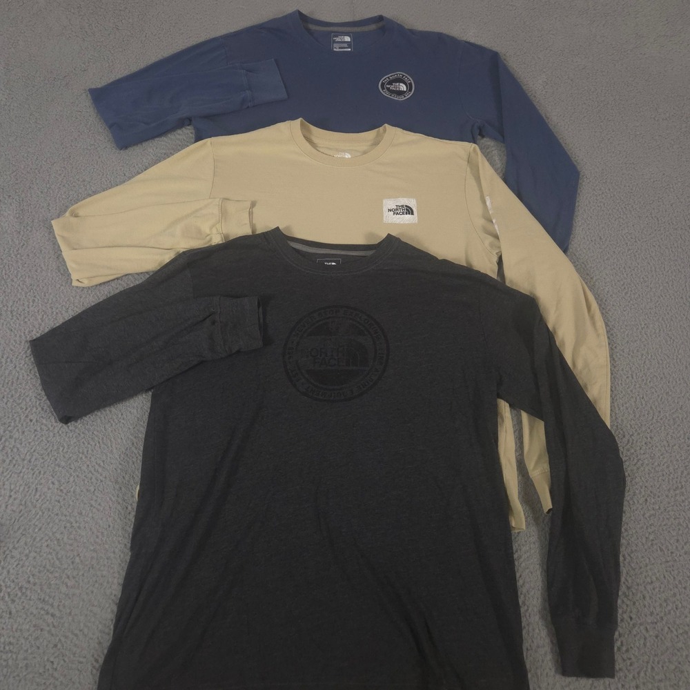 LOT OF 3 The North Face Shirt Mens L Multi Logo Play Cotton Blend Graphic Tee
